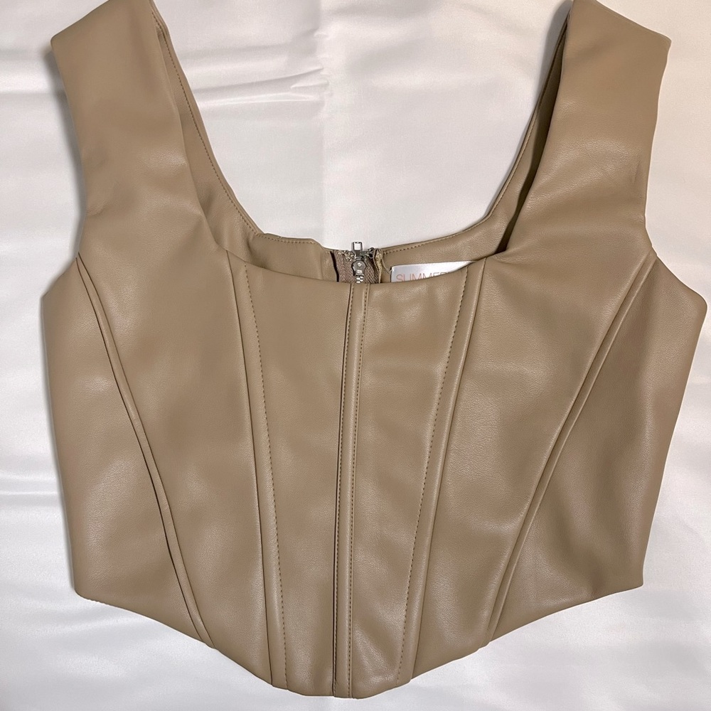 Brand new feaux leather. Corset , lined